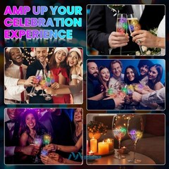 Liquid Activated LED Ice Cubes for Mojito Cocktails Drinks Multi-Color Changing