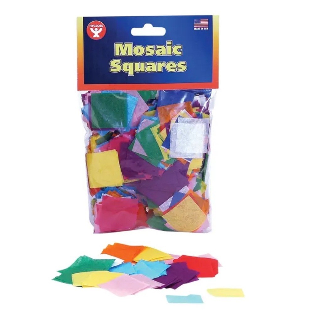 Mosaic Squares – 2500 qty Assorted Colors Hygloss Mosaic Tissue Squares 1”