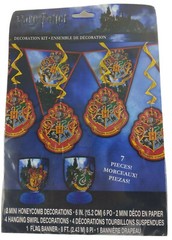 Harry Potter Decoration Kit 7 Pcs Mini Honeycomb Swirl Flag Banner New!