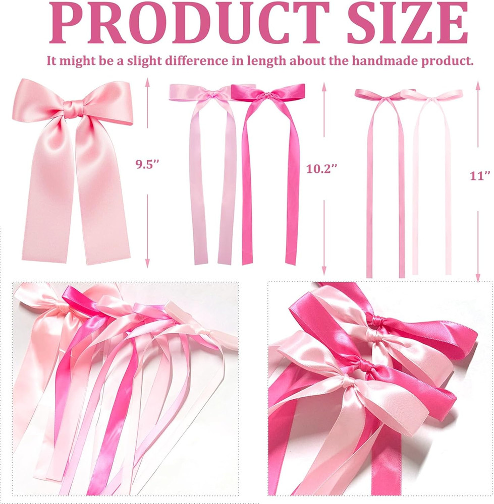 Pink Bow Wall Décor Backdrop Ribbon Bow Garland DIY Pink Bows Party Decoratio…