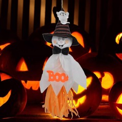 Scary Halloween Ghost Windsock Hanging Scarecrow Witches Pendant Straw — Green