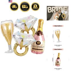 Gold Glitter Ring Balloon Bachelorette Party Decorations Bridal Shower Balloons
