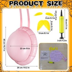 3 Pcs Halloween Mustache Eyebrows Inflatable Belly Filler Cosplay Props