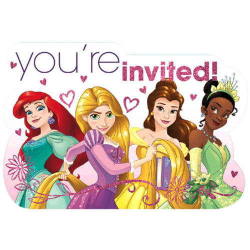 Disney Princess Dream Big Postcard Invitations Birthday Party Supplies 8 Cards