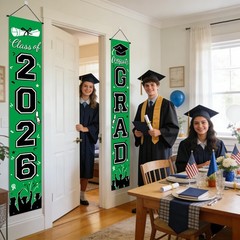 Graduation Decorations 2026, Green Door Porch 70.9 x 11.8 inches,