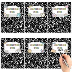 72 Pcs Composition Notebook Classroom Decor Cute Composition Paper Cutouts 10…