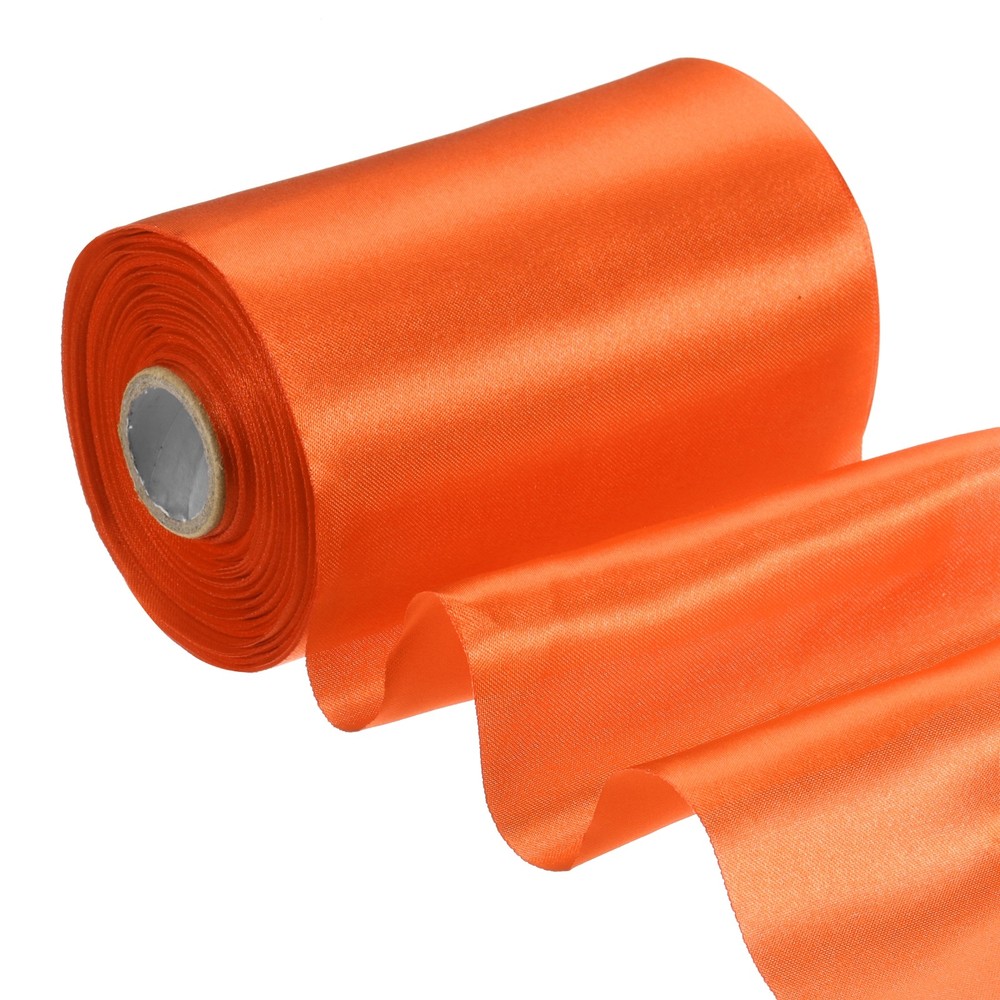4 Inches x 22 Yards Satin Ribbon Roll Gift Wrapping Ribbon, Orange