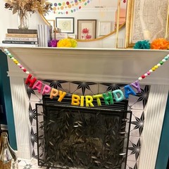 Pre-Strung Happy Birthday Banner – Felt Ball Garland – Reusable HAPPY BIRTHDAY