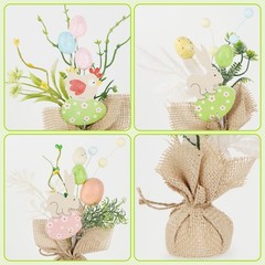 6 PCS Easter Decoration Home 8 Inch Egg Tree Table Centerpiece Mini Spring