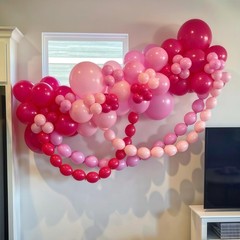 Pastel Pink Quick Link Balloons, 100PCS 10 Inch Baby Pink Linking Balloons fo…