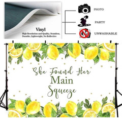 Mocsicka She Found Her Main Squeeze Backdrop Lemon Bridal Shower Lemonade Bac…