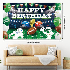 It’S Game Time Football Backdrop – Game Day Happy Birthday Banner for American F