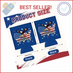 12Pcs USA 250th Anniversary Can Cooler Sleeves Neoprene Insulated Beverage Holde