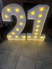 Large Light Up Decoration White cardboard for 21st Birthday