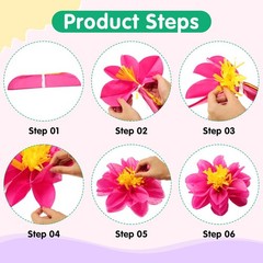 Large 20″ 10″ Colorful Tissue Flowers Giant Fiesta Pom Poms and Leaves, Mexic…