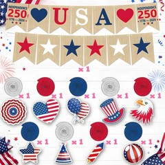 250th Anniversary Decorations Hanging Swirls 250 Anniversary USA Banner | Fo…