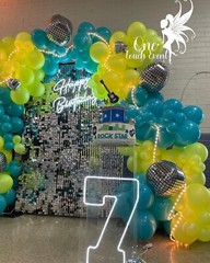 Blue and Yellow Balloons Garland Arch Kit and Rockstar Birthday Decoration Set