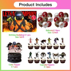 Lethal Company Birthday Decor Party Supplies Set Balloons Cake Toppers Banner
