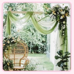 Wedding Arch Draping Fabric 2 Panels 28.7″ x 20FT Champagne Drapes Sheer Fabric