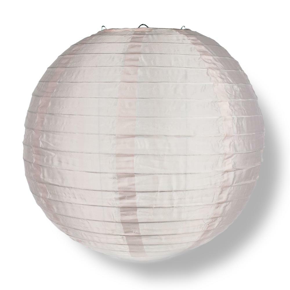 4″ Rose Quartz Pink Round Nylon Lantern, Even Ribbing, Hanging Decoration (10
