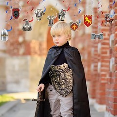 Complete 18 Pcs Medieval Knight Birthday Party Set – Easy to Assemble Decor