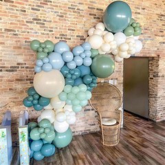 Sage Green Dusty Blue Balloons, 12 Inch Light Green Blue Sand White Latex Bal…