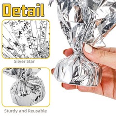 12 PCS Silver Glitter Metallic Foil Spray Star Burst Table Centerpiece Decor