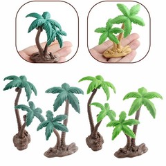 Exquisite Miniature Coconut Palm Tree Models for DIY Fairy Gardens Set of 2