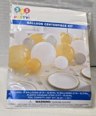 Balloon Table Runner Centerpiece Kit w/Confetti +Gold Star Backdrop LOT- NEW