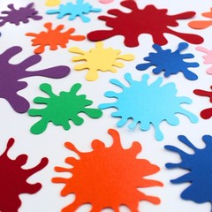 Primary Colored Paint Splatter Cutouts Art Party Teacher Decorations Birthday