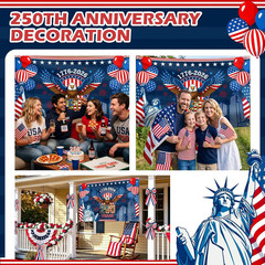 250 Years America Anniversary Backdrop Banner 48X71 Inch, 1776-2026 Semiquincent