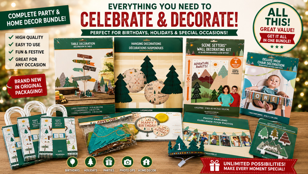 Outdoors Camping Birthday Party Decorations Bundle