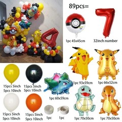 111 Piece cartoon Pikachu theme ballon arch set for birthday parties And More