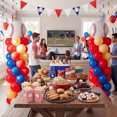 2 Sets Baseball Party Balloon Column Stand Kit with 2 Nude Foil Balloons 90 L…