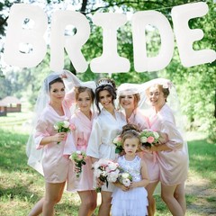 40 Inch Pure White ‘BRIDE’ Balloon Banner – Large Ivory Alphabet Mylar Letter…