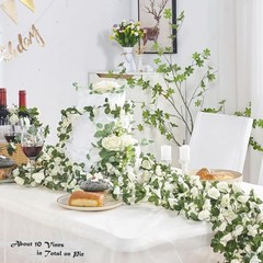 8 Pcs x 8.2 ft Flower Garland Artificial Rose Vine Flowers with Green Leaves