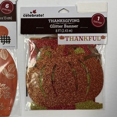 Thanksgiving Pumpkin Centerpieces Glitter Thankful Banner Cardstock Celebrate