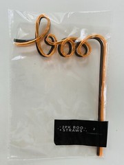 Target Bullseye Halloween 2023 «BOO» Straw 2Ct Orange And Black New In Package