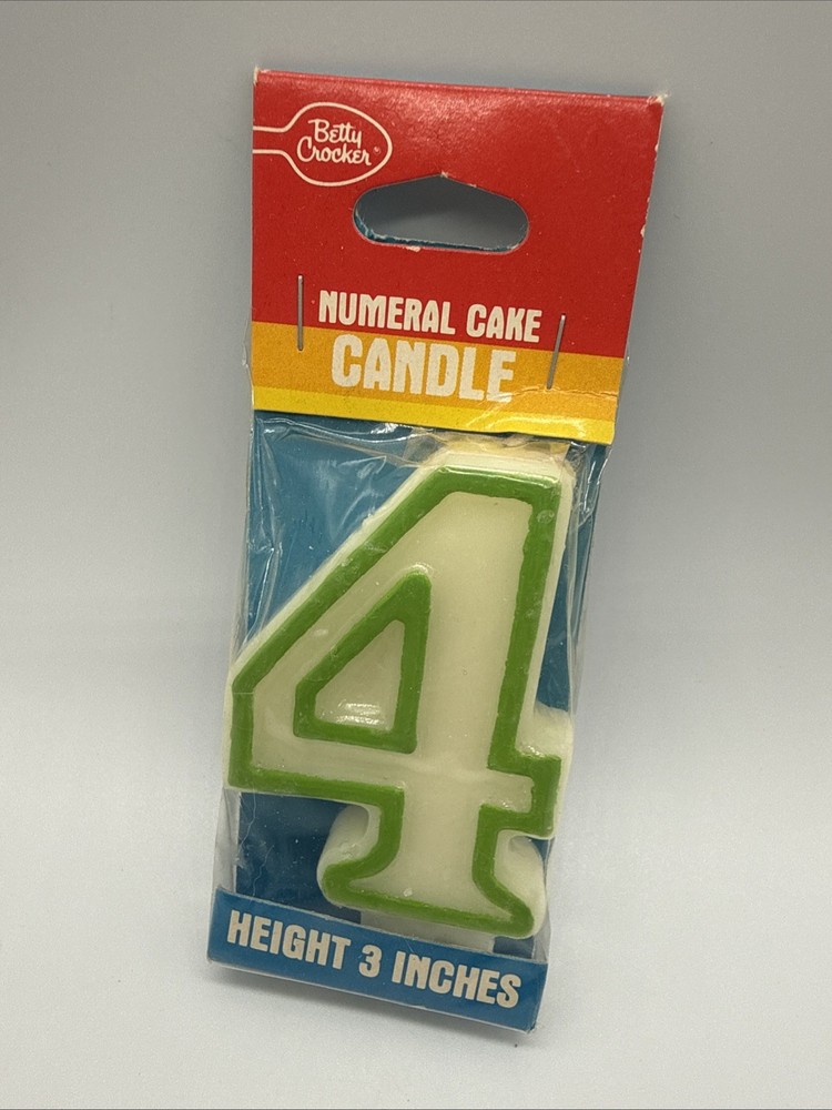 Betty Crocker Numeral Birthday Candle #4, Green
