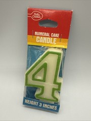 Betty Crocker Numeral Birthday Candle #4, Green