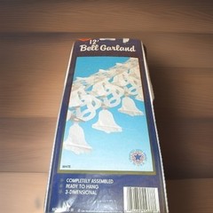 Vtg Beistle Honeycomb Bells Tissue Paper Garland Decor 12′ Wedding Baby Shower