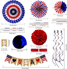 Patriotic 26-Pc Party Decorations Bundle for 4th of July & Memorial Day