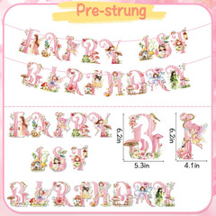 Pre-Strung Fairy First Birthday Decorations Fairy 1St Birthday Banner Garden Par