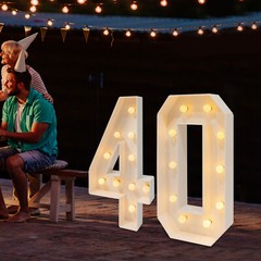 39″in H 40 Birthday Number Lights Marquee Light up Numbers 40th Birthday Decor
