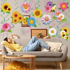 Flower Hanging Swirls Spring Sunflower Ceiling Decor Party Supplies 30 PCS