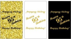 95th Birthday Miniatures Candy Bar Wrapper, (Set of 60) CANDY NOT INCLUDED