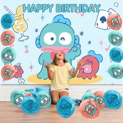 Hangyodon Party Supplies Party Decoration Set Balloons Cake Toppers Banner