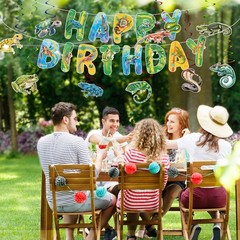 Reptile Birthday Party Decorations Reptile Swamp Happy Birthday Banner and 15…