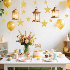 90 PCS Gold Glitter Star Cutouts, Double Printed, 3 Sizes, Bulletin Board