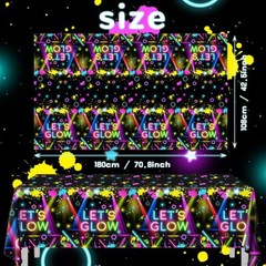 HAKOTI 3Pack Glow Neon Party Tablecloth – Let Theme Let’s